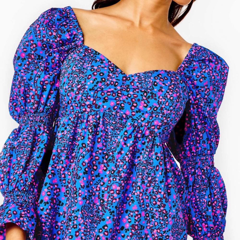 Lilly Pulitzer’s Preslee babydoll top! Size 16 pink and blue.